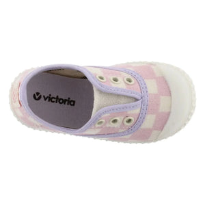 Victoria - Canvas Quadrille Sneakers | Pink