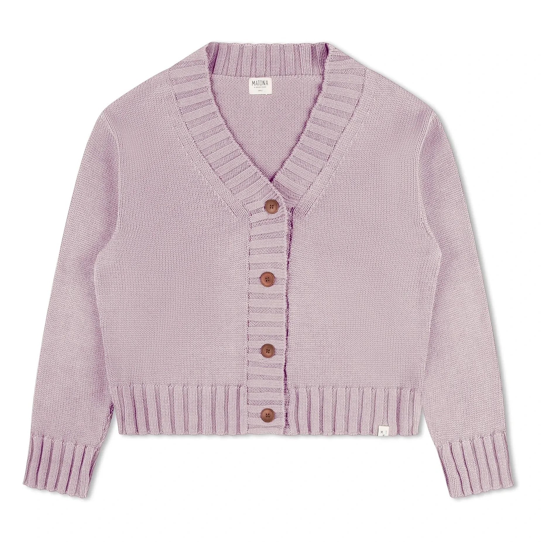 Matona - Organic Cotton Cardigan | Lavender