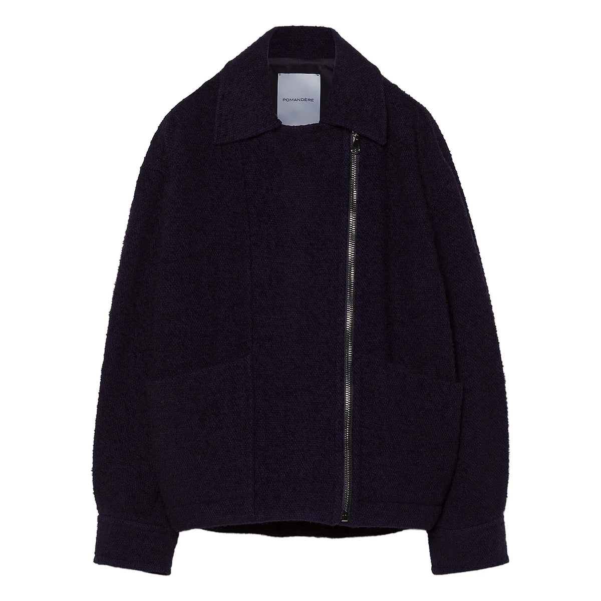 Pomandère - Wool Zip-up Coat | Navy