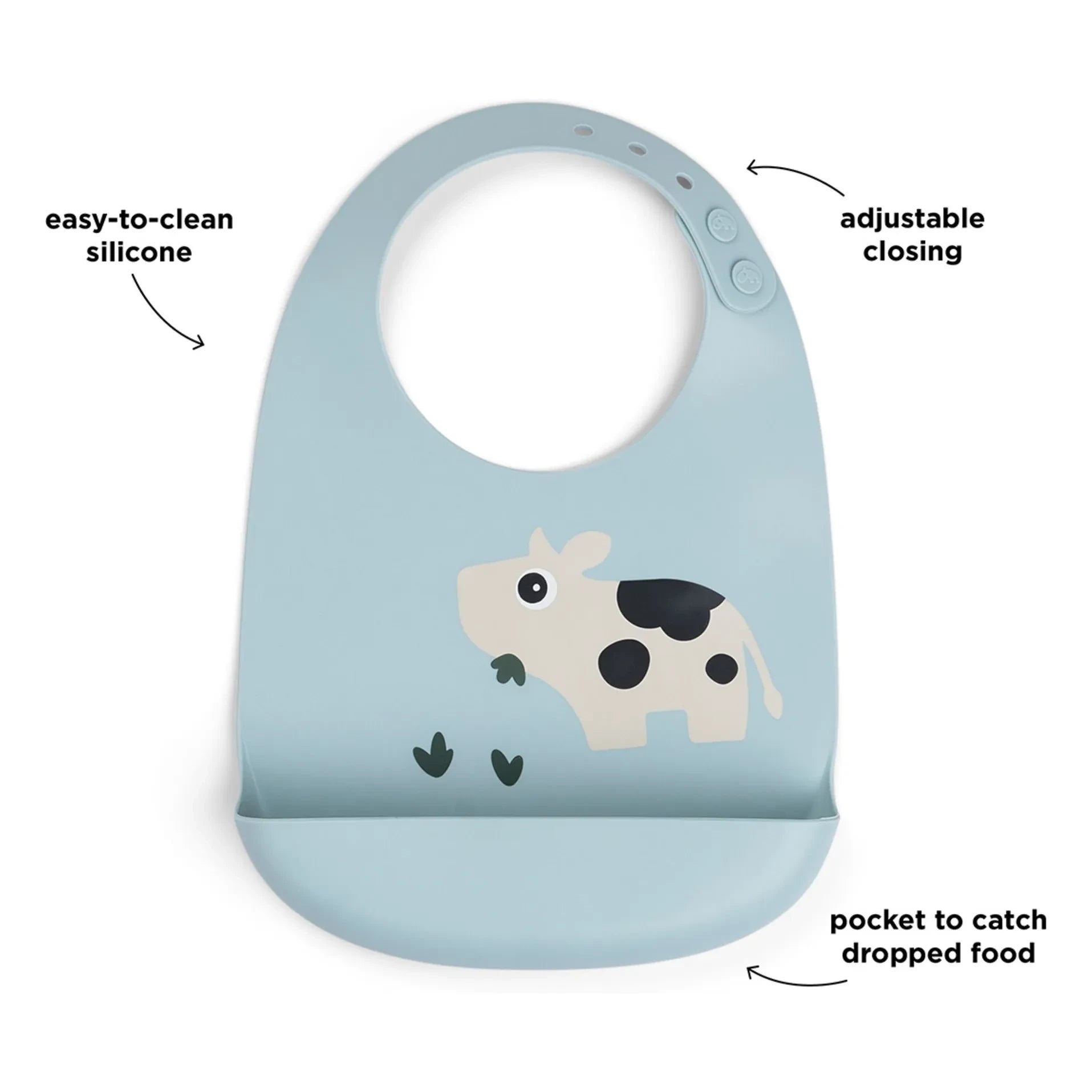 Done by Deer - Dotti Silicone Bib | Blue