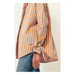 Sessùn - Armando Striped Cotton Shirt | Terracotta