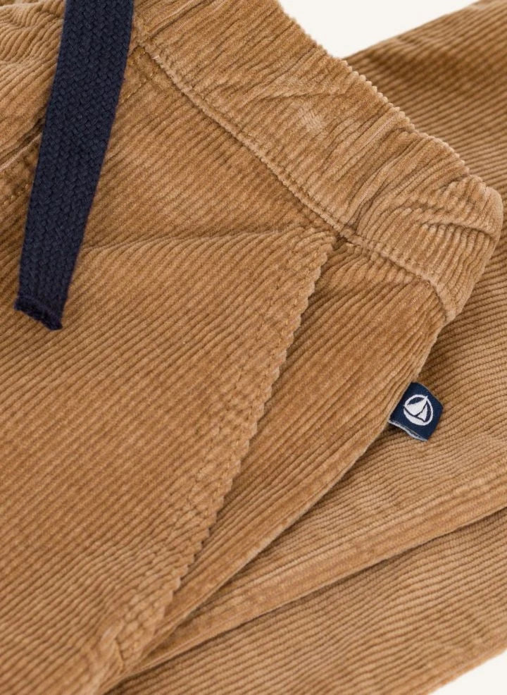 Petit Bateau - Corduroy organic cotton straight-leg trousers | Camel