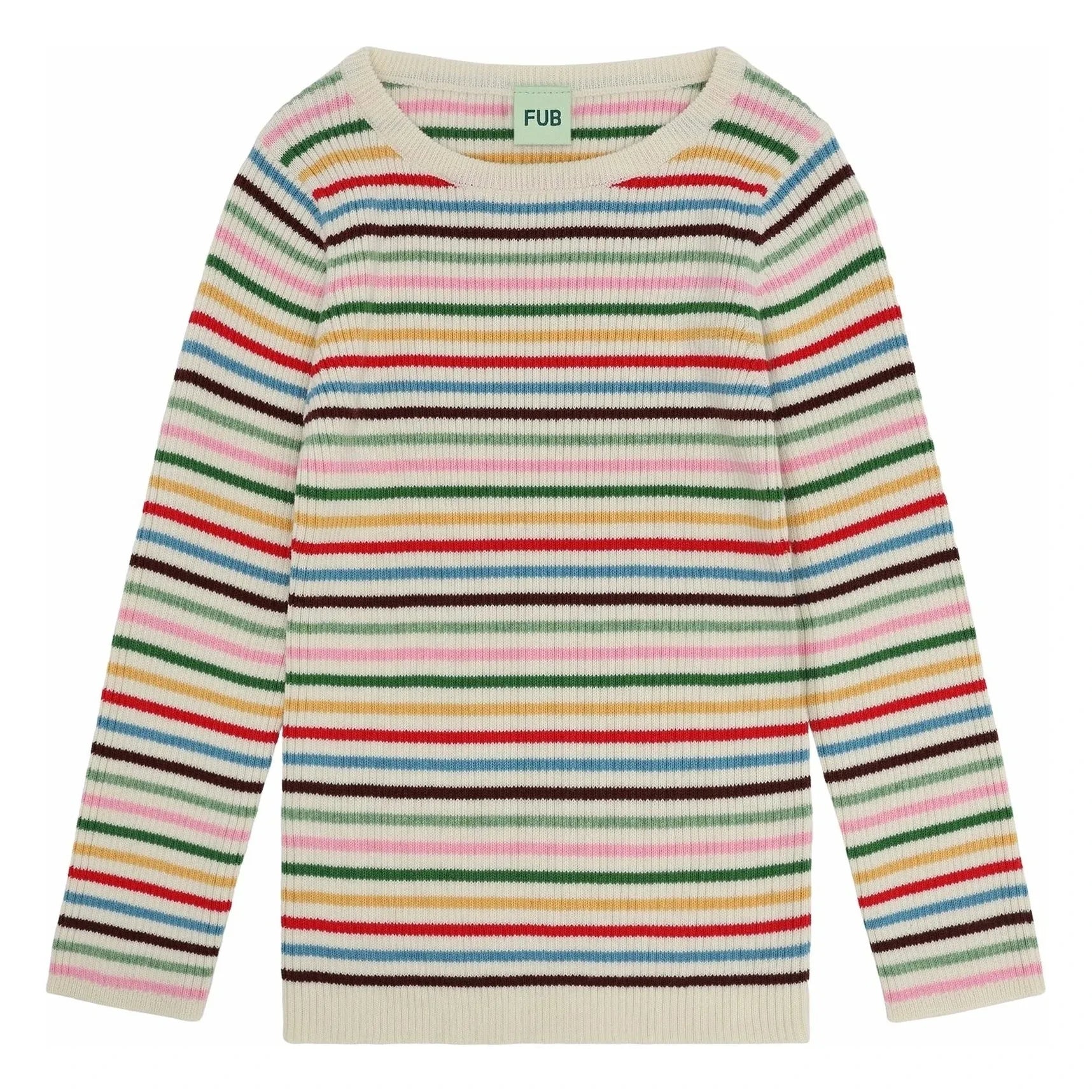 FUB - Organic Cotton Fine Knit Ribbed Sweater | Red