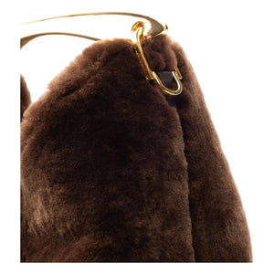 Elleme - Small Boomerang Shearling Bag | Brown