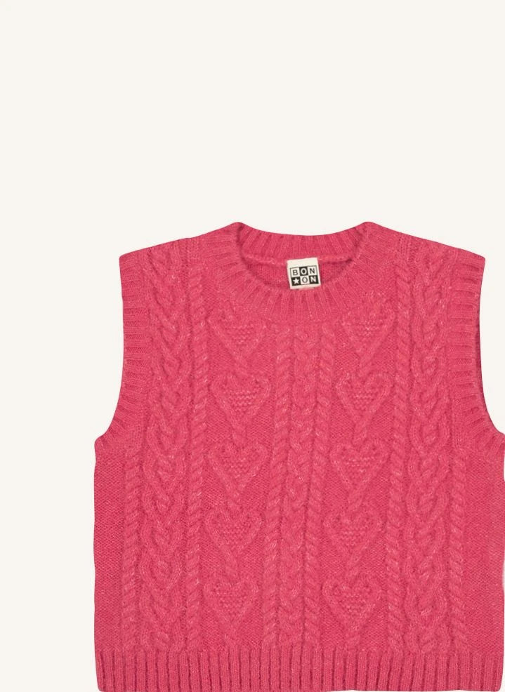Bonton - Lucia Sleeveless Sweater | Framboise