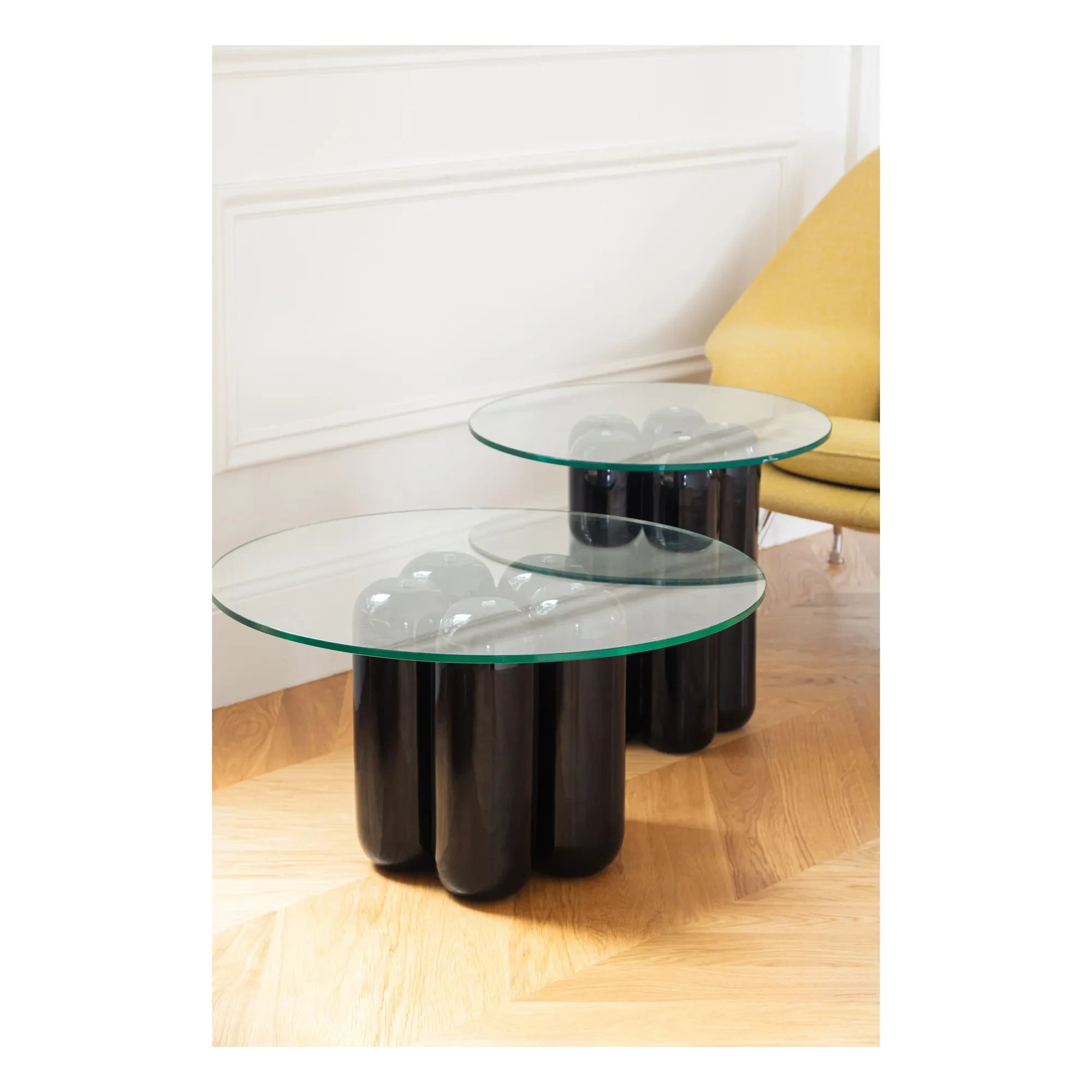 Cosin - Glass-Top Side Table | Black