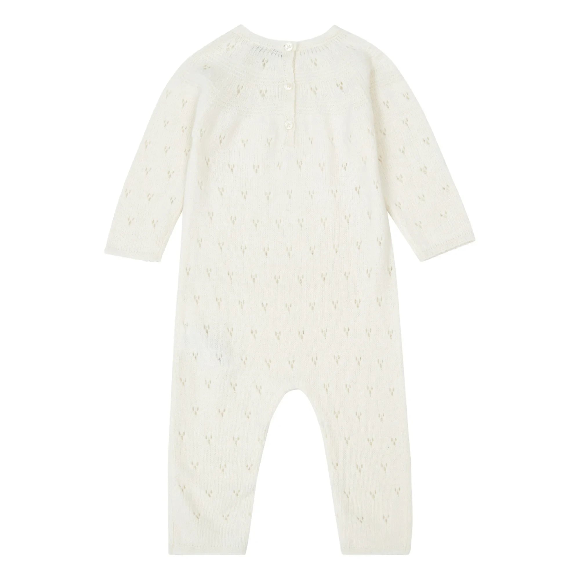 Bonton - Maman Merino Wool Textured Romper | Ecru