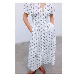the new society - Melissa Linen Dress | White