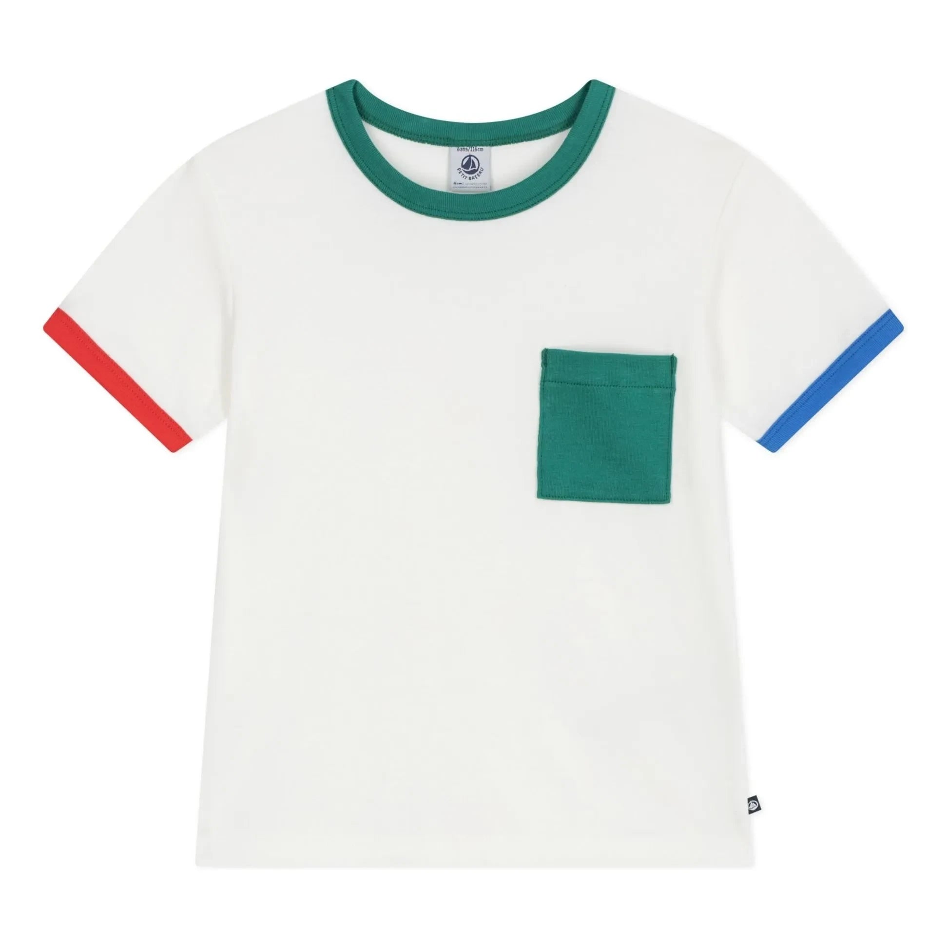 Petit Bateau - Color Block Wide T-Shirt | White