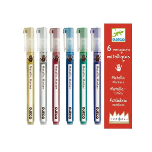 Djeco - 6 Metallic Markers