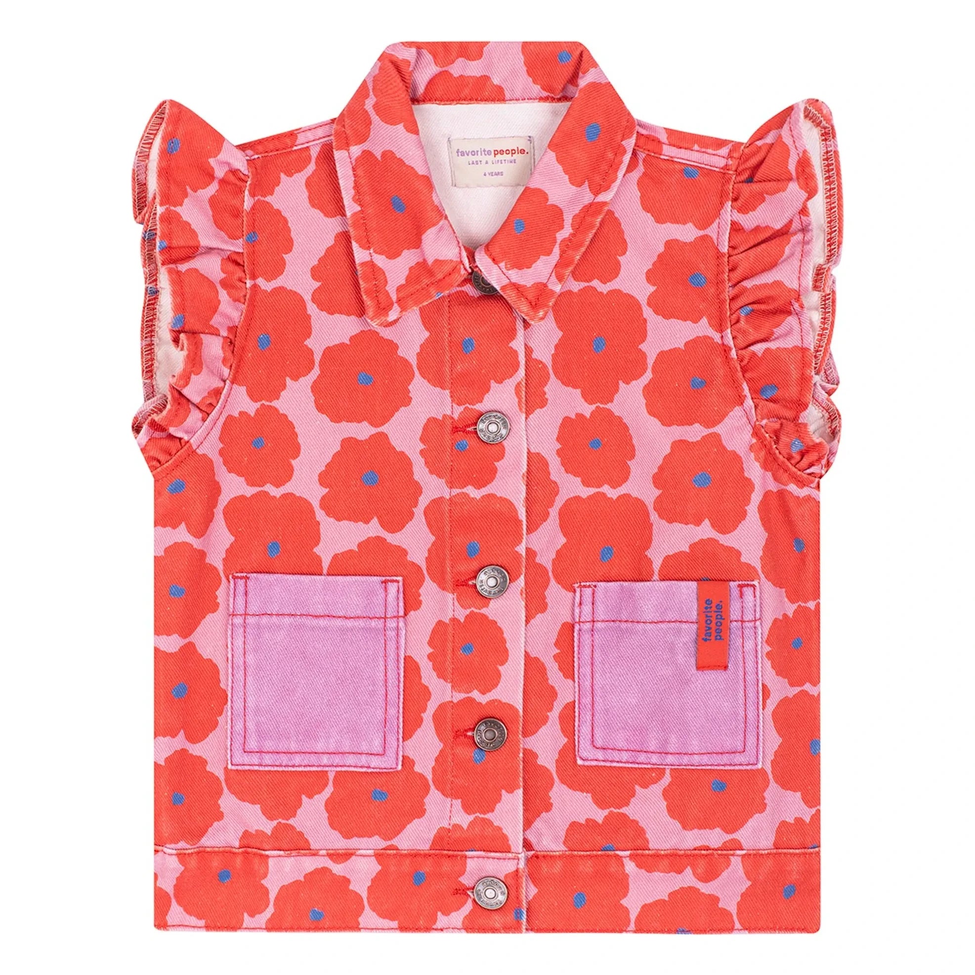 Favorite People - Napoli Floral Pattern Sleeveless Vest | Red