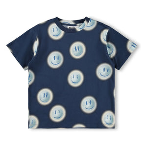 Molo - Riley Smileys Organic Cotton T-Shirt | Navy Blue