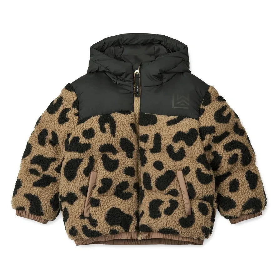 Liewood - Niko Recycled-Fiber Leopard Print Sherpa-Style Jacket | Brown