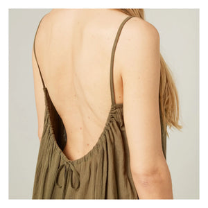 Maison Saint Julien - Palm Beach Cotton Gauze Dress | Khaki