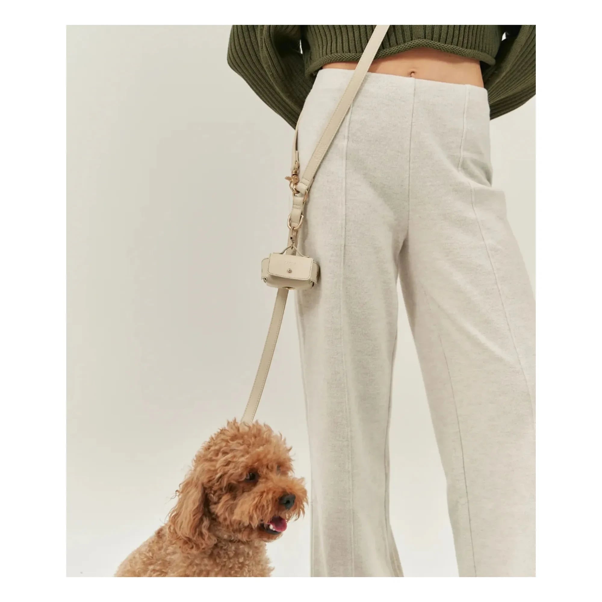 Cafide - 3-Position Vegan Leather Dog Collar | Beige