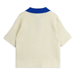 Mini Rodini - Organic Cotton Knit Polo Shirt | Ecru