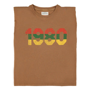 Sisters Department - Alicia Linen & Cotton T-Shirt with Shoulder Epaulettes | Brown