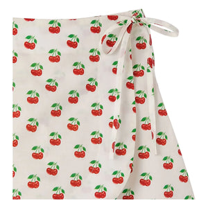Fabula - Cherry Short Skirt | White
