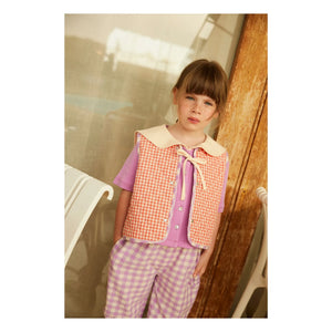 Hello Simone - Mira Vichy Sleeveless Jacket | Red