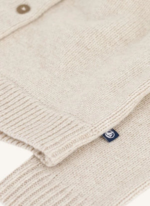 Petit Bateau - Yün Yakalı Hırka | Heather bej