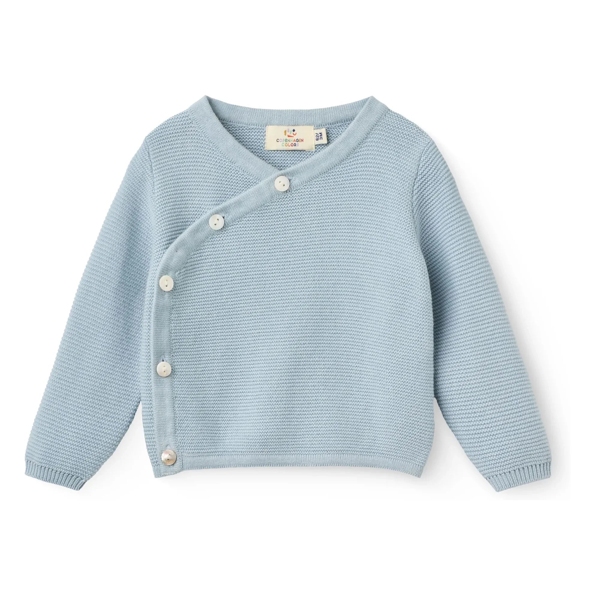 Copenhagen Colors - Organic Cotton Cache-Coeur Cardigan | Light Blue