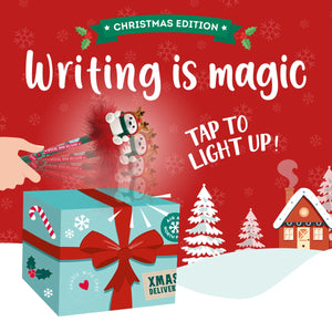Legami - Christmas Gel Pen with Lighted Polar Bear Reindeer - Writing is Magic