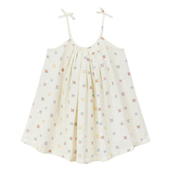Arsène et Les Pipelettes - Floral Sleeveless Linen Voile Dress | Ecru