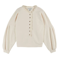 Emile et Ida - English Embroidered Organic Cotton Sweatshirt | Cream