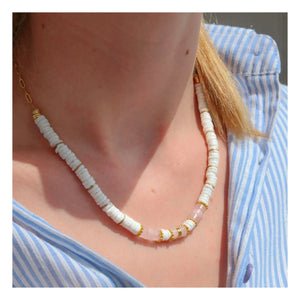 La Petite Épicerie - DIY Kit - Beaded Necklace with Heishi and Quartz Beads