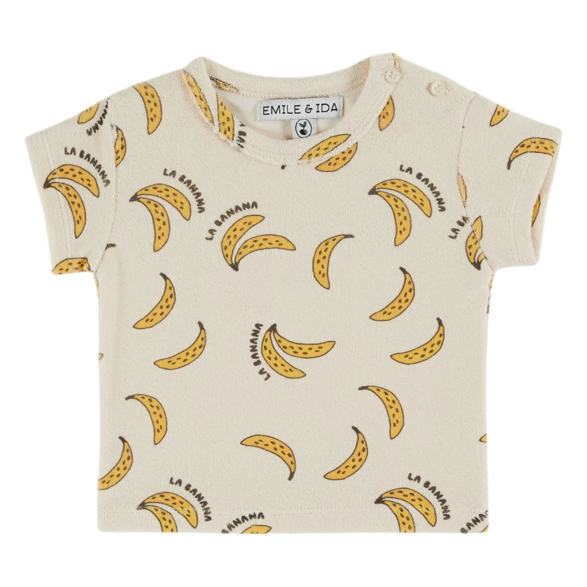 Emile et Ida - Organic Cotton Banana Sponge T-Shirt | Cream
