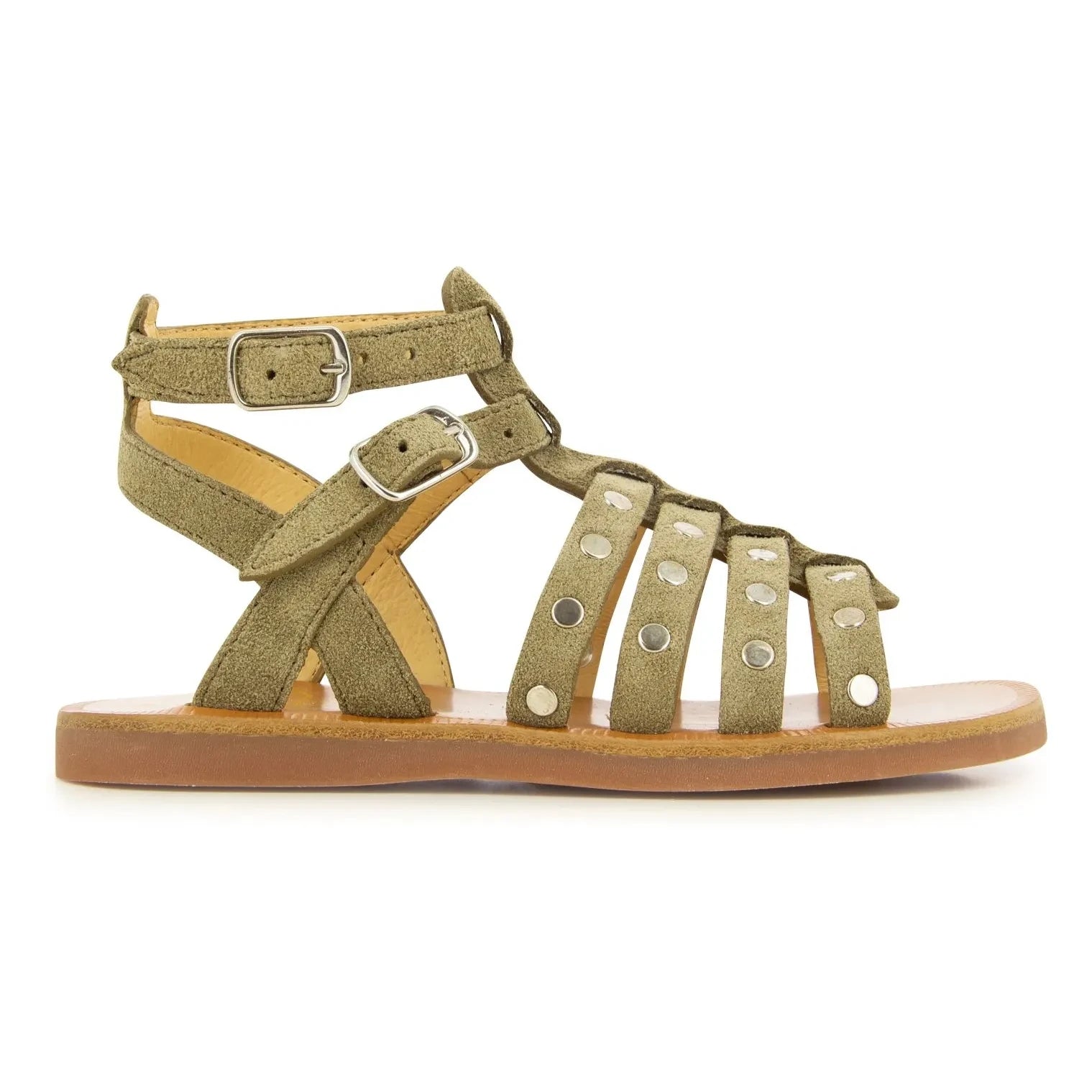 Pom d'Api - Plagette Stud Sandals | Khaki