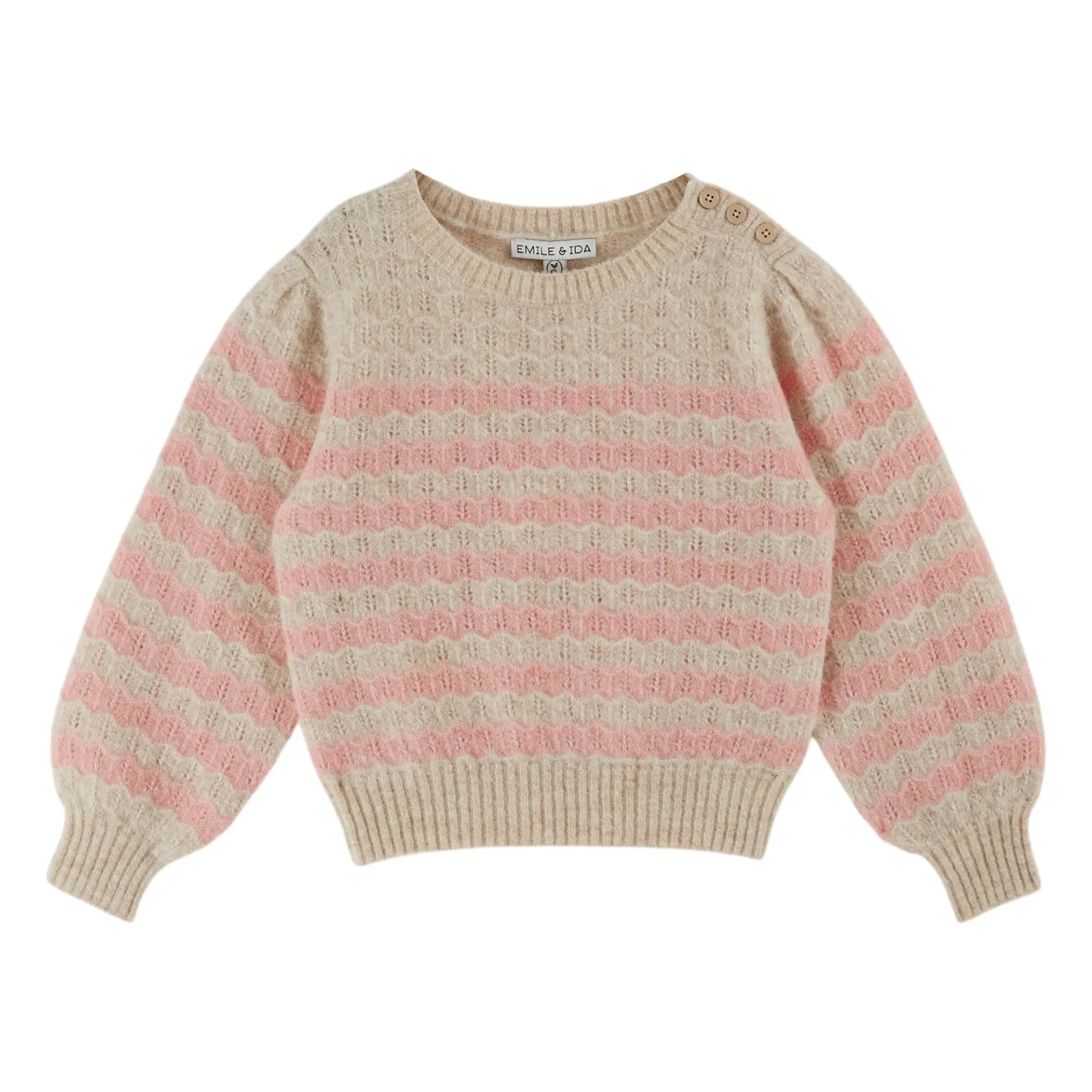 Emile et Ida - Ecru Wool Wave Sweater