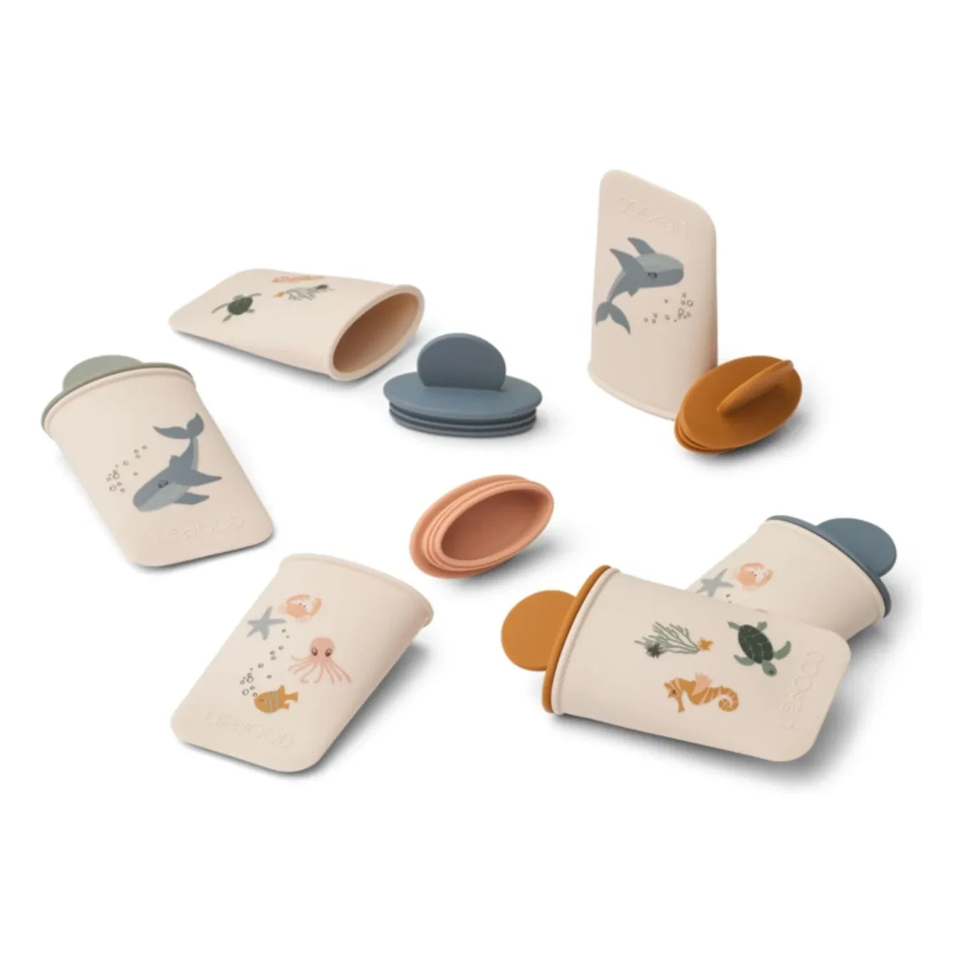 Liewood - Malik Silicone Ice Cube Trays - Set of 6 | Sea Creature/Sandy