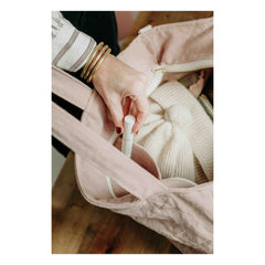 Adorna - Powder Pink Linen Zip Bag