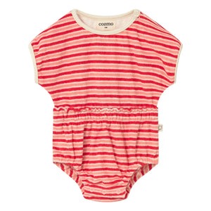 Cozmo - Gianna Striped Towel Fabric Bodysuit | Red