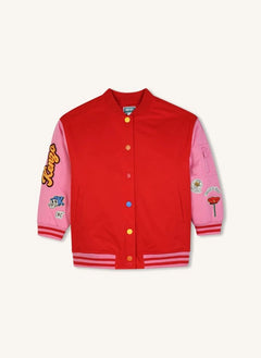 Kenzo - Bomber Rozetli İşlemeli Kenzo Flower | Kırmızı