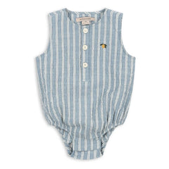Konges Sløjd - Elliot Organic Cotton Striped Romper | Blue