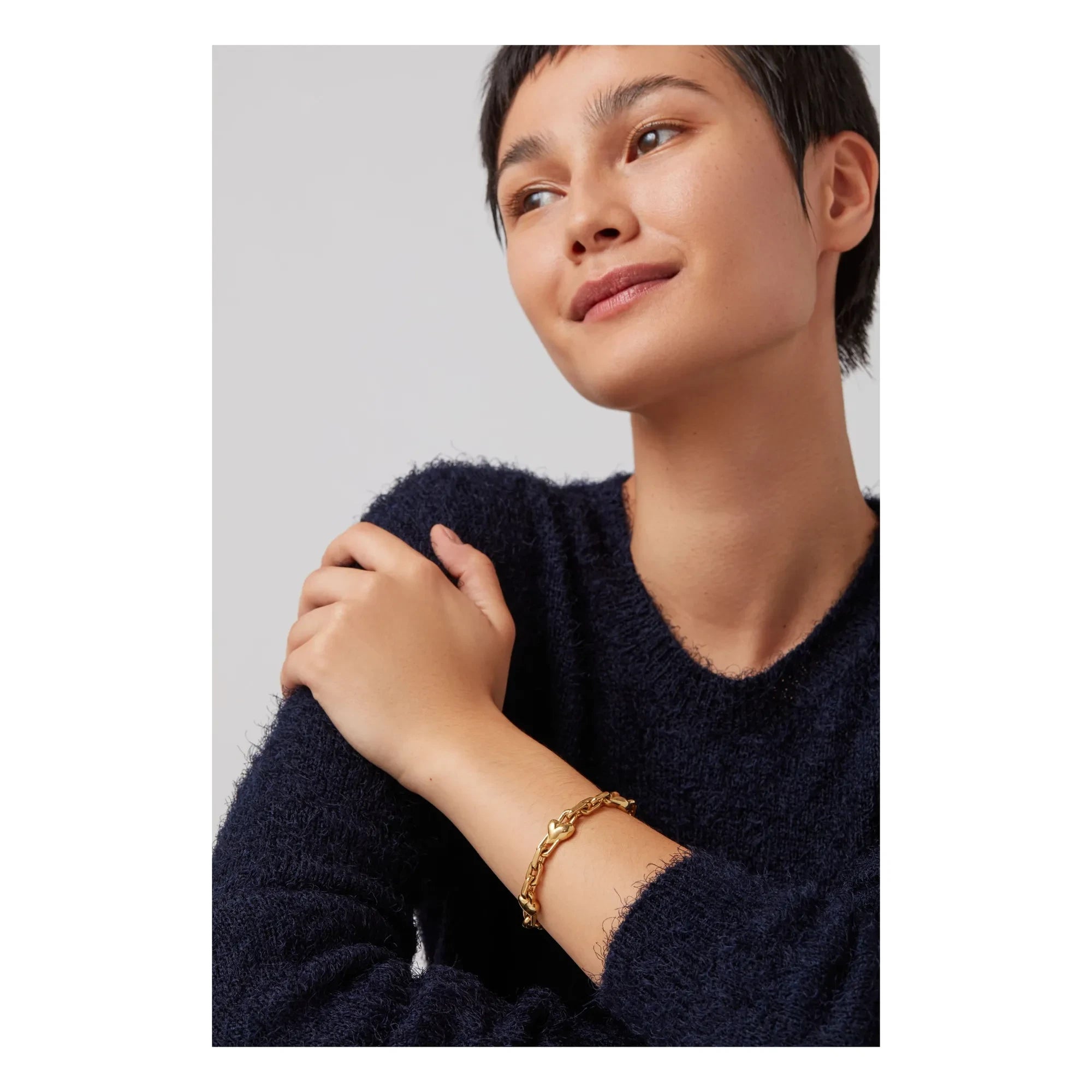 Jenny Bird - Art Heart Chain Bracelet | Gold