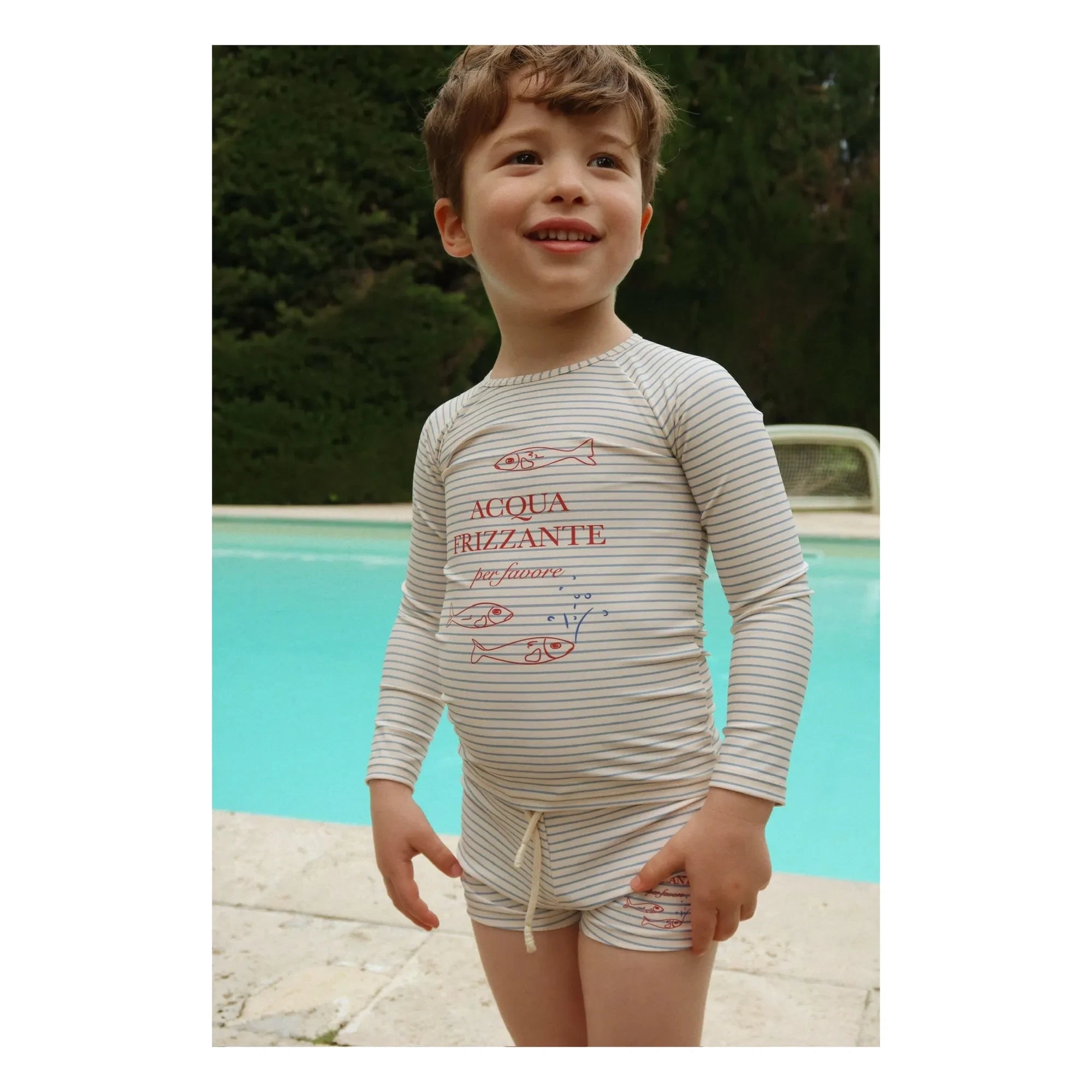 Konges Sløjd - Aster Striped UV Protection Bath T-Shirt Recycled Fiber | Beige