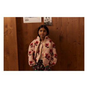Hello Simone - Floral Patterned Sherpa Bear Jacket | Pink