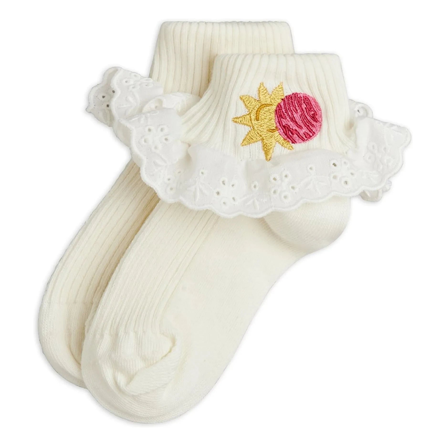 Mini Rodini - Organic cotton lace socks | Ecru