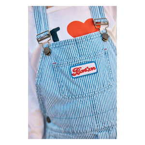 Bonton - Nope Striped Overalls | Blue