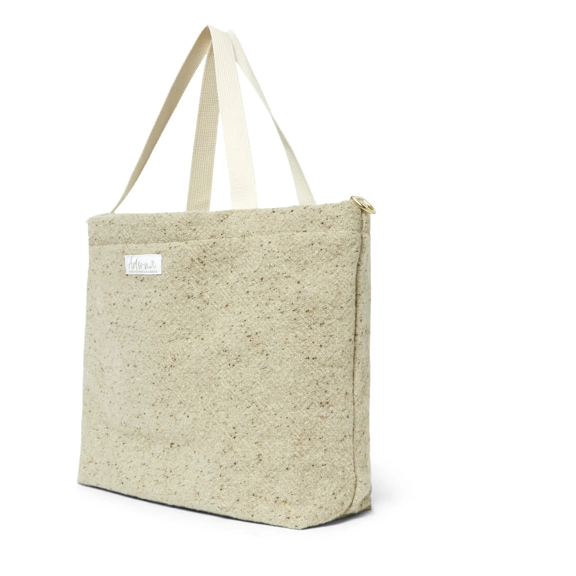 Adorna - Wool and Linen Tote Bag | Heather Beige