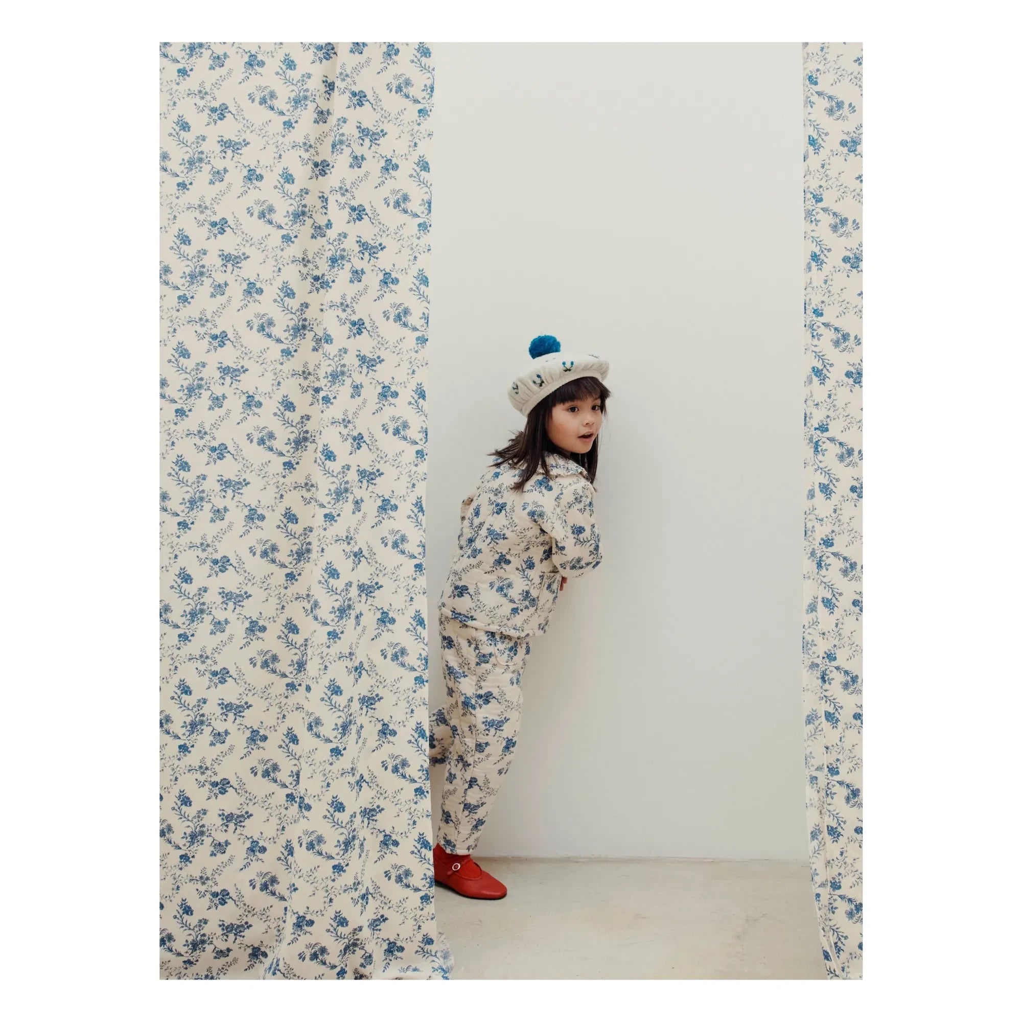 Emile et Ida - Floral Pattern Quilted Pants | Ecru