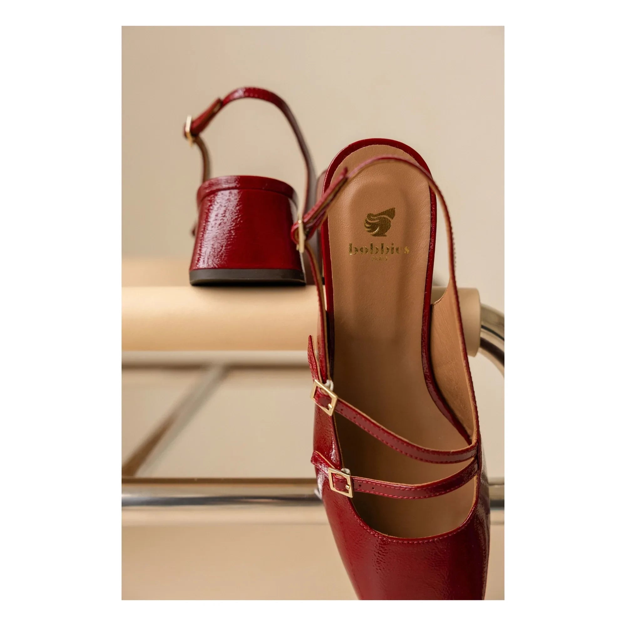 Bobbies - Becca Reddish Leather Mary Jane Shoes | Cherry Red