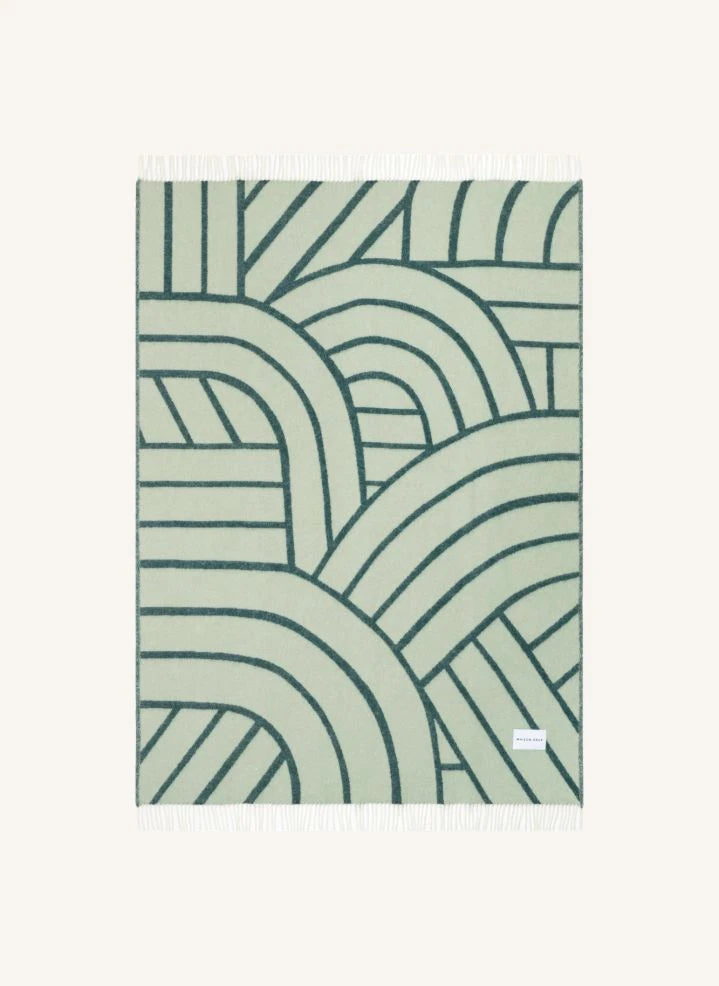 Maison Deux - Lines Wool Blanket | Sage