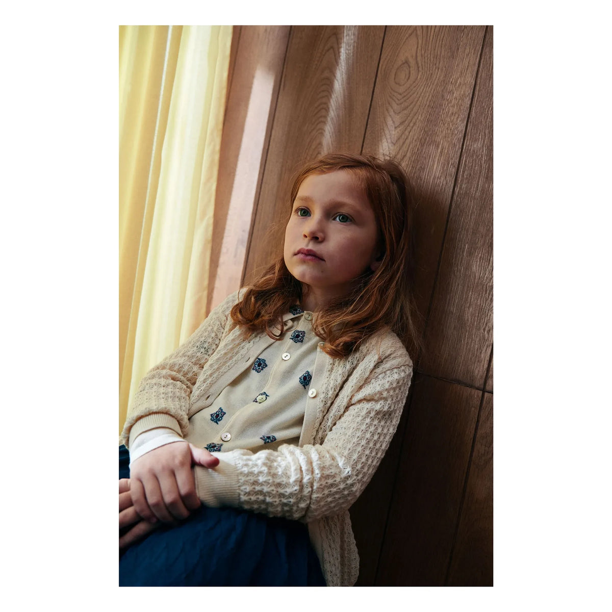 FUB - Pointelle Cardigan Fine-knit Merino Wool | Ecru