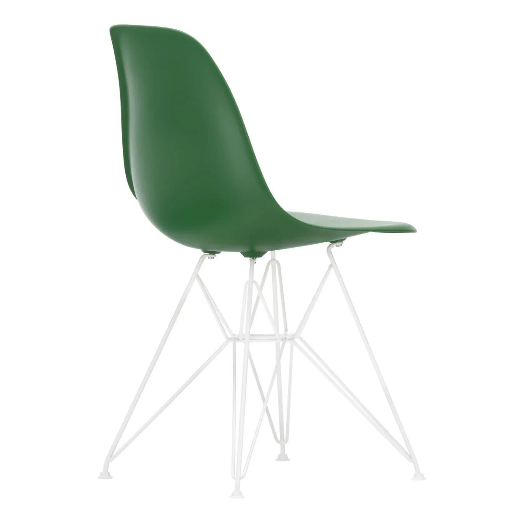 Vitra - DSR Plastik sandalye - beyaz epoksi çerçeve - Charles & Ray Eames | Zümrüt yeşili