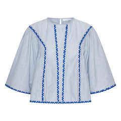 By Bar - Davin Organic Cotton Blouse | Blue