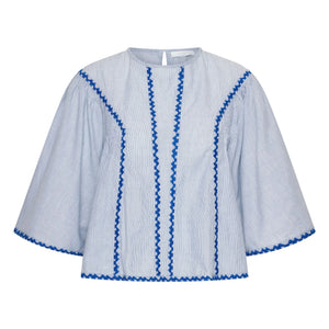 By Bar - Davin Organic Cotton Blouse | Blue